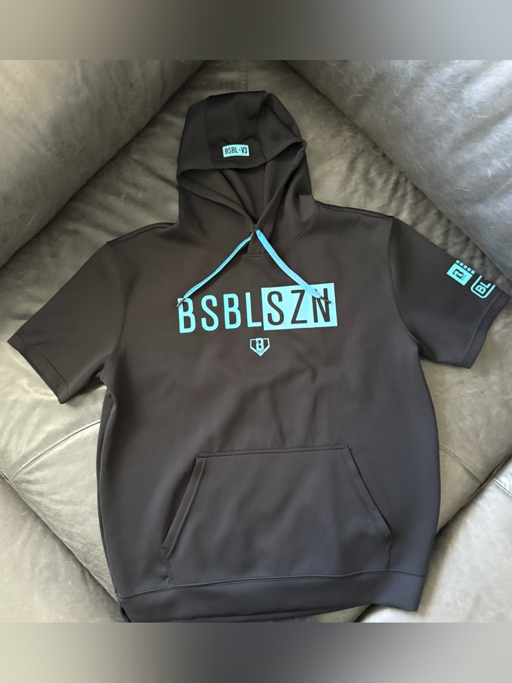 Baseball Lifestyle 101 BSBL-SZN Short Sleeve Hoodie V3 MENS SIZE LARGE